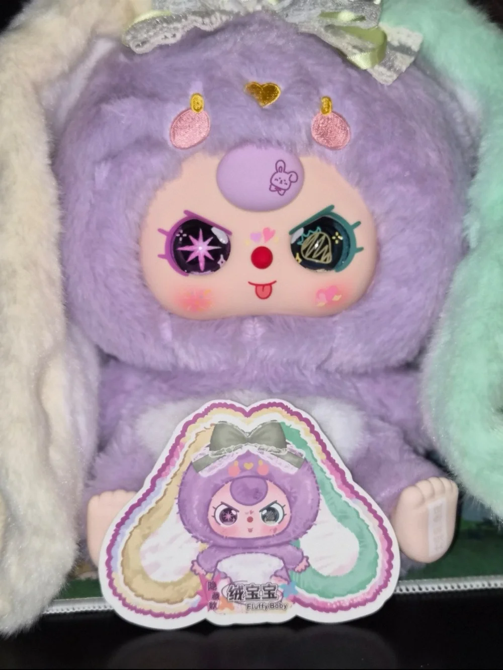 Plush Bunny-Ear Doll in Lavender and Mint - Kids Accessories 400 baby three secr